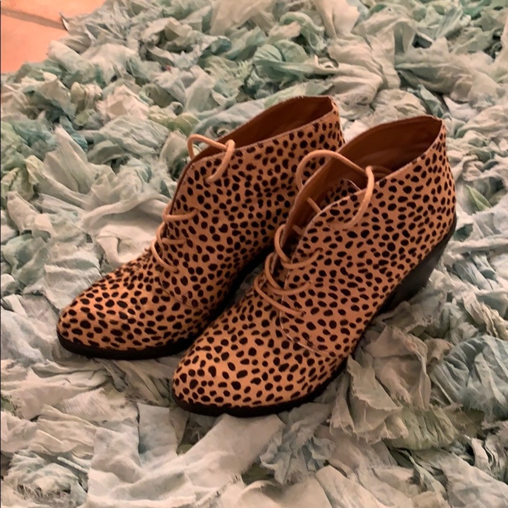 Cheetah print booties